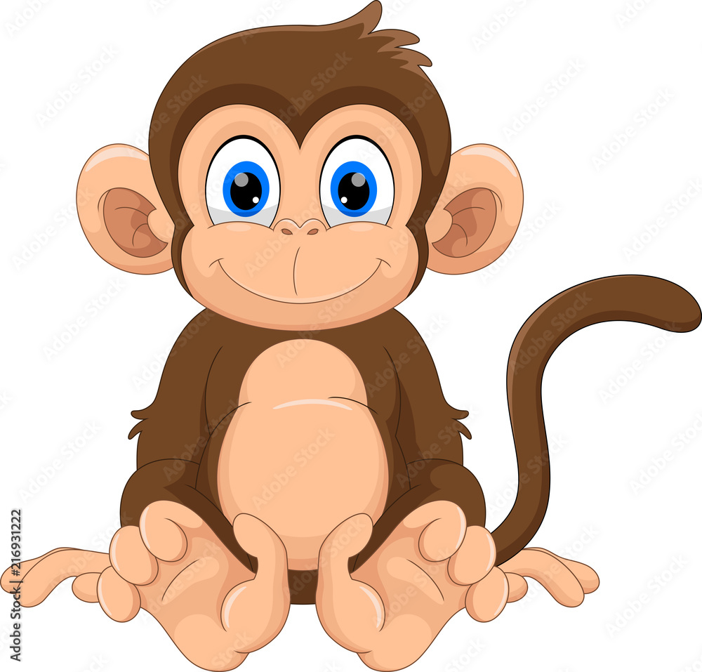 Fototapeta premium Cute monkey cartoon