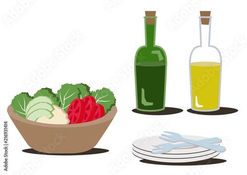 サラダボールのイラスト
