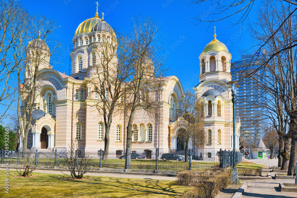 Cathedral of the Nativity of Christ in Riga - the cathedral of the Latvian Orthodox  Located on Brivibas Boulevard.