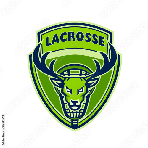 Deer Buck Stag Lacrosse Crest