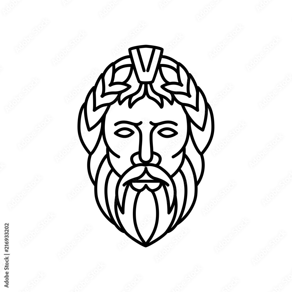 Zeus God of Sky and Thunder Mono Line Zeus God of Sky and Thunder Mono Line