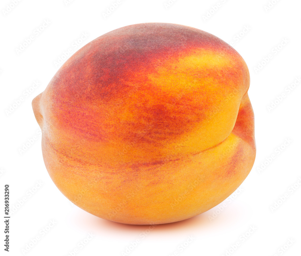 Fresh red and yellow peach fruit isolated on the white background with clipping path. One of the best isolated peaches that you have seen. Fresh red and yellow peach fruit isolated on the white background with clipping path. One of the best isolated peaches that you have seen.