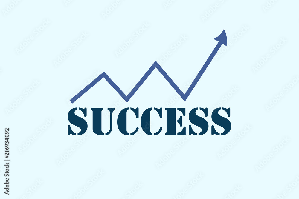 The curve is up (arrow) as a symbol of success and profit. Business vision. The curve is up (arrow) as a symbol of success and profit. Business vision.