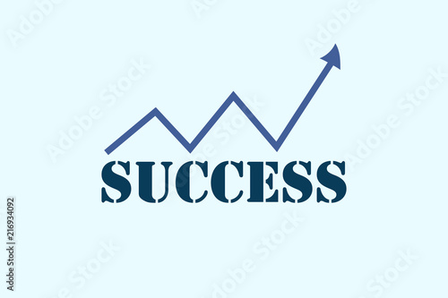 The curve is up (arrow) as a symbol of success and profit. Business vision.