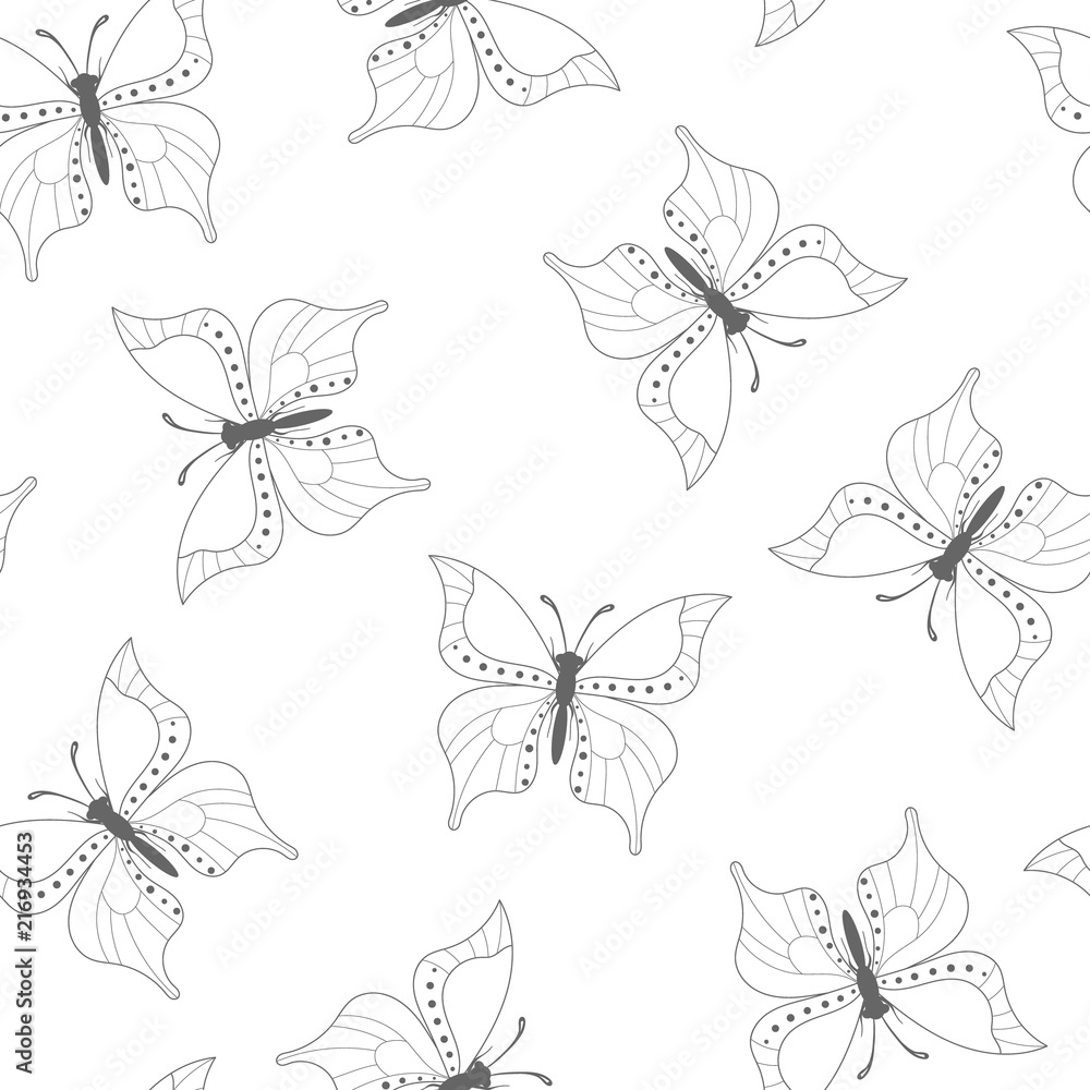 Naklejka premium Background with black butterflies