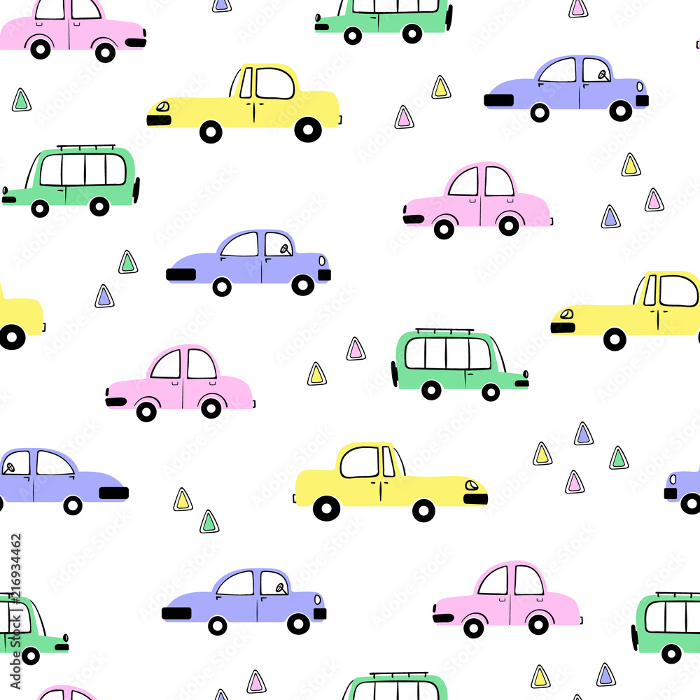 Obraz Seamless pattern with toy cars