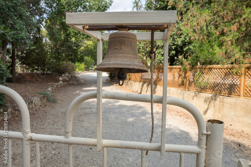 Bell of Deir Rafat or Shrine of Our Lady Queen of Palestine -  Catholic monastery in central Israel photo