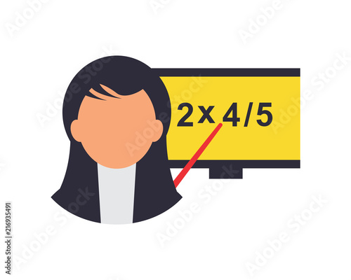teacher woman teach school college study academic image vector icon logo
