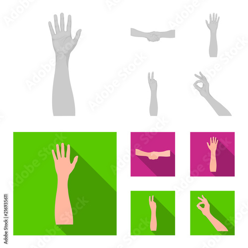Sign Language monochrome,flat icons in set collection for design.Emotional part of communication vector symbol stock web illustration.