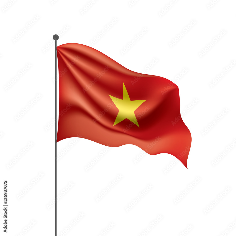 Vietnam flag, vector illustration on a white background Vietnam flag, vector illustration on a white background