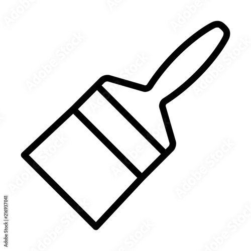 Wide paintbrush or paint brush for art line vector icon for painting apps and websites