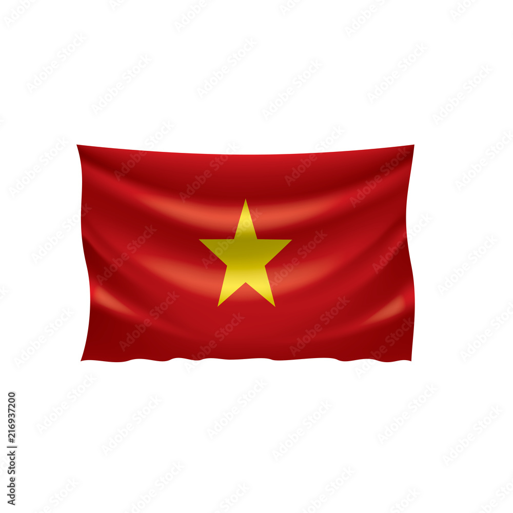 Vietnam flag, vector illustration on a white background Vietnam flag, vector illustration on a white background
