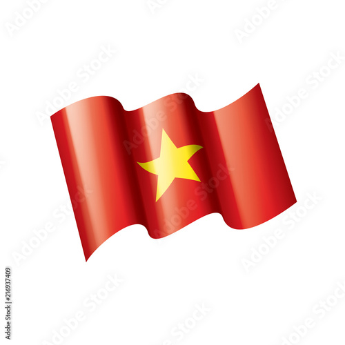 Vietnam flag, vector illustration on a white background