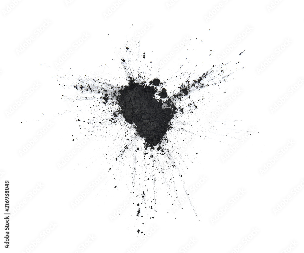  Activated charcoal isolated on white background