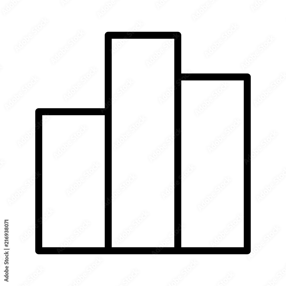 Bar graph or bar chart with different financial values line art vector icon for finance apps and websites Bar graph or bar chart with different financial values line art vector icon for finance apps and websites