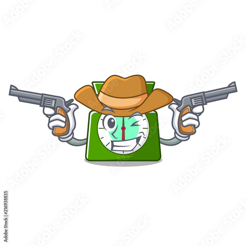 Cowboy kitchen scale character cartoon