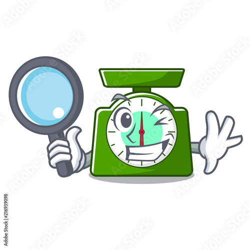 Detective kitchen scale character cartoon photo