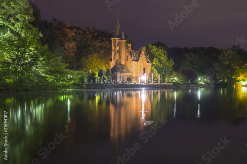 Lake of Love at night, Brugge, Belgium