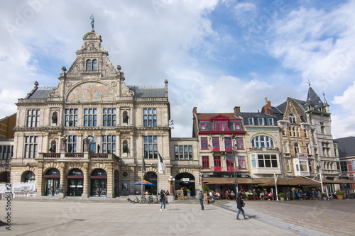 Gent theatre (NTheatre) and St. Bavo square (Sint-Baafsplein), Belgium