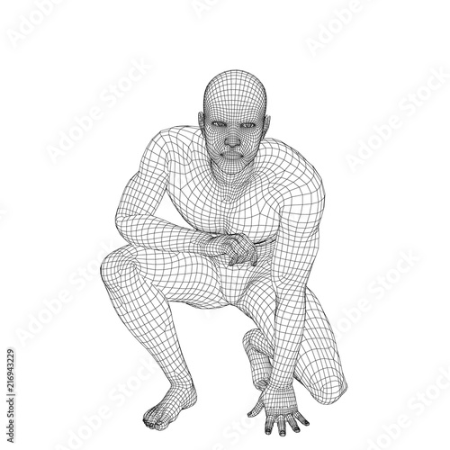 Man sitting on the ground. ...