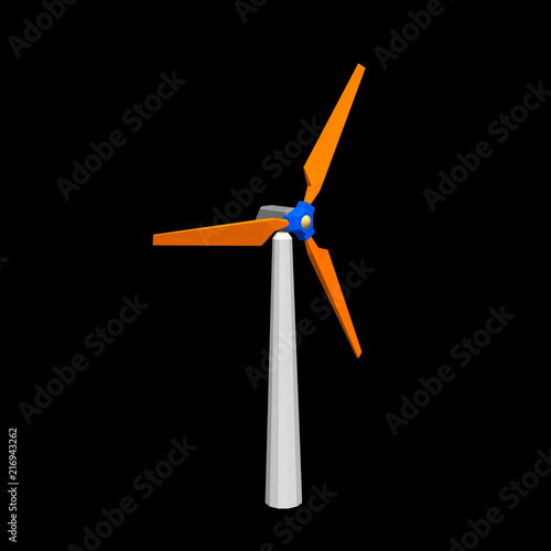 Wind turbin icon. Isolated ...