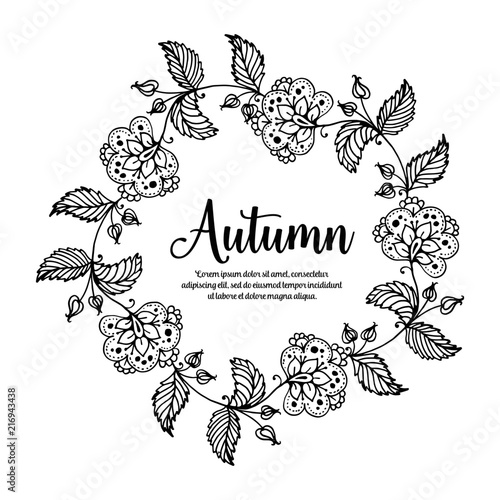 Greeting card for autumn hand draw collection vector illustration
