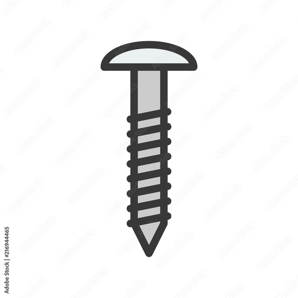 screw, Filled outline icon, carpenter and handyman tool and equipment set screw, Filled outline icon, carpenter and handyman tool and equipment set