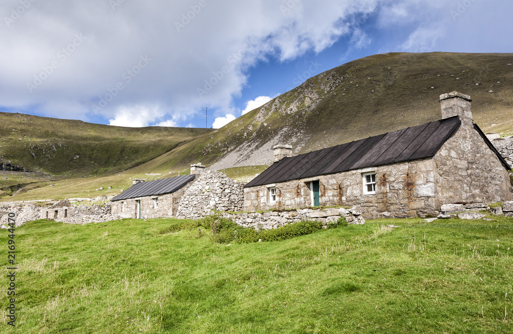 A view of Main Street, Village Bay, St. Kilda, showing both the ancient and newer blackhouses A view of Main Street, Village Bay, St. Kilda, showing both the ancient and newer blackhouses
