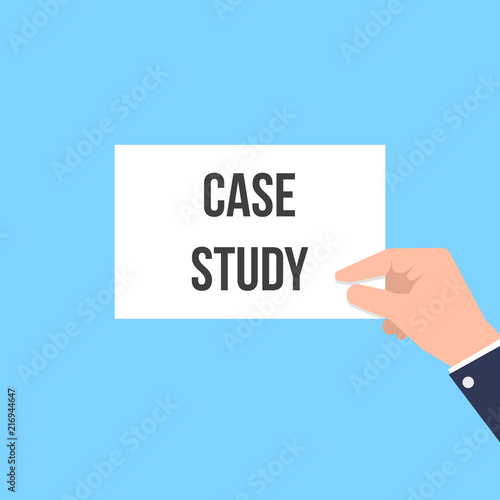 Man showing paper CASE STUDY text