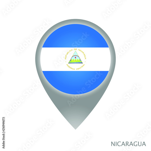 Free Download Map pointer with flag of Nicaragua. Gray abstract map icon. Vector Illustration. - GFXLoad