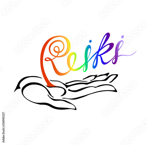 Reiki Energy. Logotype. Healing energy. Alternative medicine Spiritual practice Vector