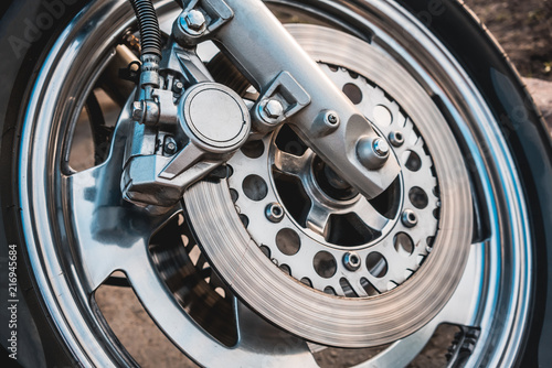 motorcycle wheel. brakes.