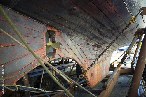 The hull of an old yacht