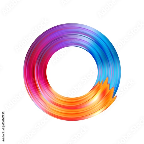 Color brushstroke oil or acrylic paint design element. Vector illustration