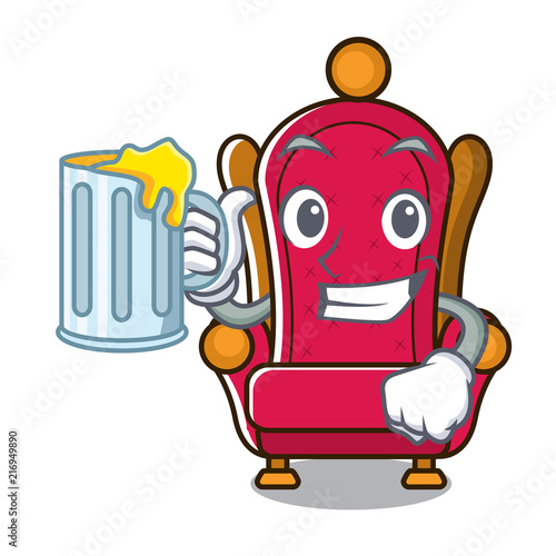 With juice king throne mascot cartoon