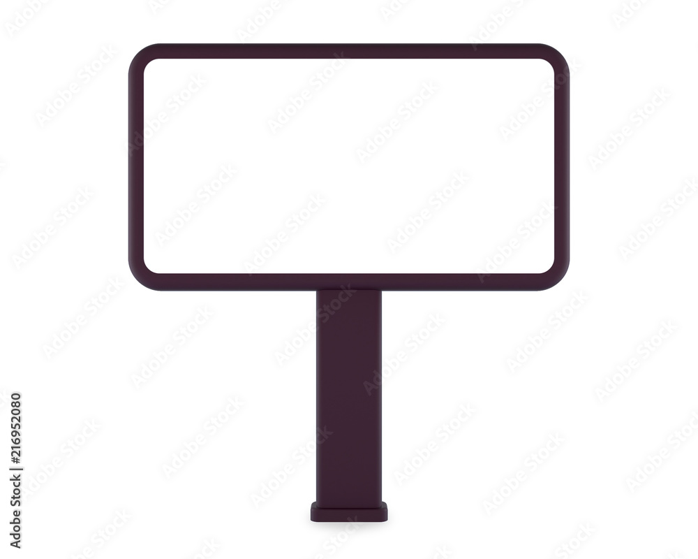 Fototapeta premium Blank street billboard isolated on white background. 3D rendering