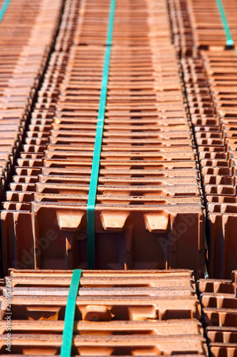 Storage / Storage of building materials, tiles in a row