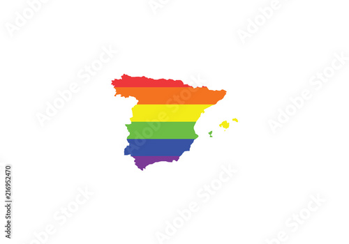 Spain pride flag LGBTI symbol colorful stripes illustration