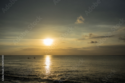 Ocean View Sunset at Jimbaran beach in Bali  Indonesia