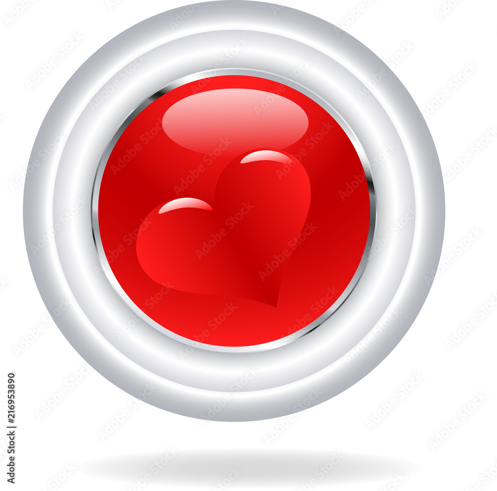HEART love 3d bevel buttons