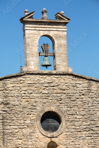 Church tower and bell in Gordes Provence France