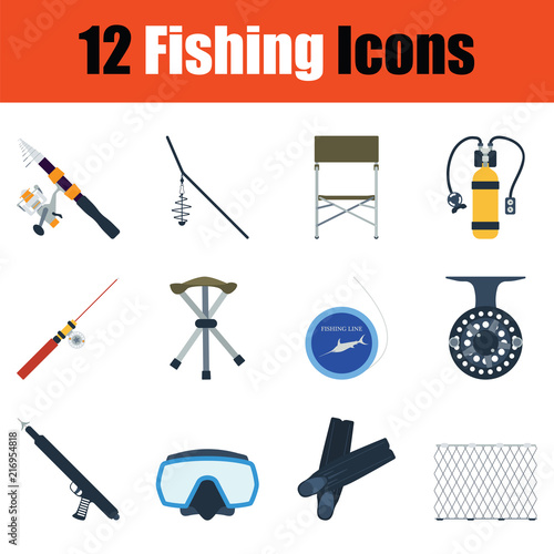 Fishing icon set