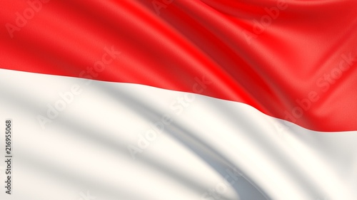 The flag of Indonesia.Waved highly detailed fabric texture.