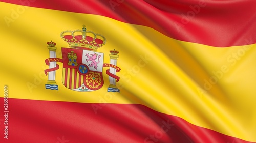 Wallpaper Mural The flag of Spain.Waved highly detailed fabric texture. Torontodigital.ca
