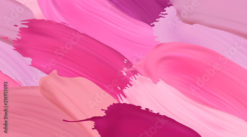 Vector background with lipstick strokes in different colors. Modern trendy element for your design.