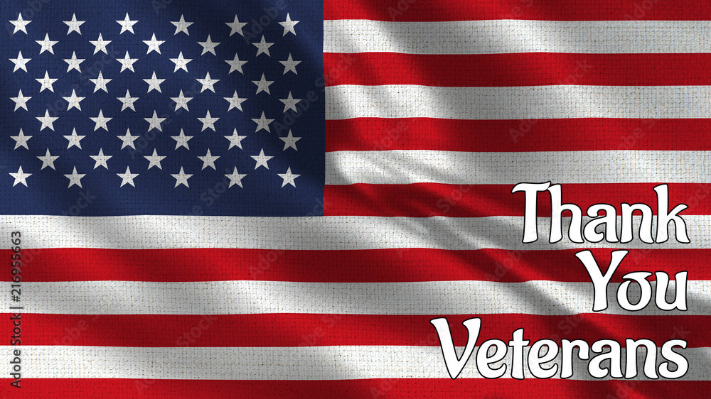 Thank you veterans text and the flag of the USA 1 Thank you veterans text and the flag of the USA 1