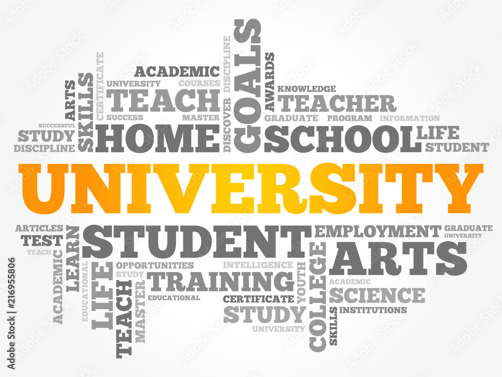 University word cloud collage, education concept background University word cloud collage, education concept background