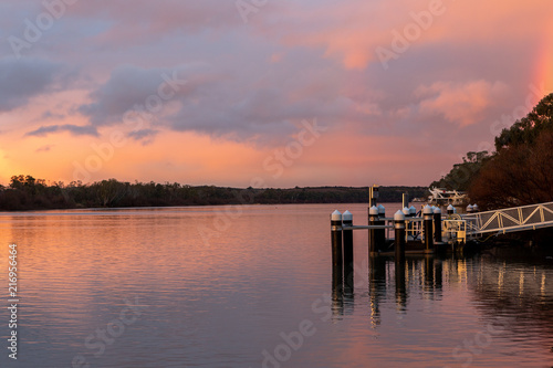 A sunrise over the River Murray at Mannum South Australia on the 6th August 2018 © Darryl