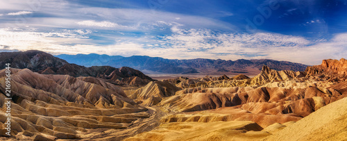 Panoramic view from the Zabriskie point in Death Valley photo