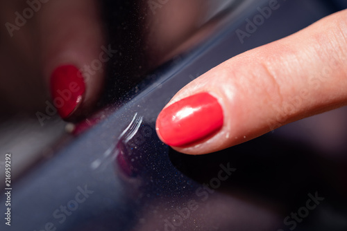 Scratches in a car paint